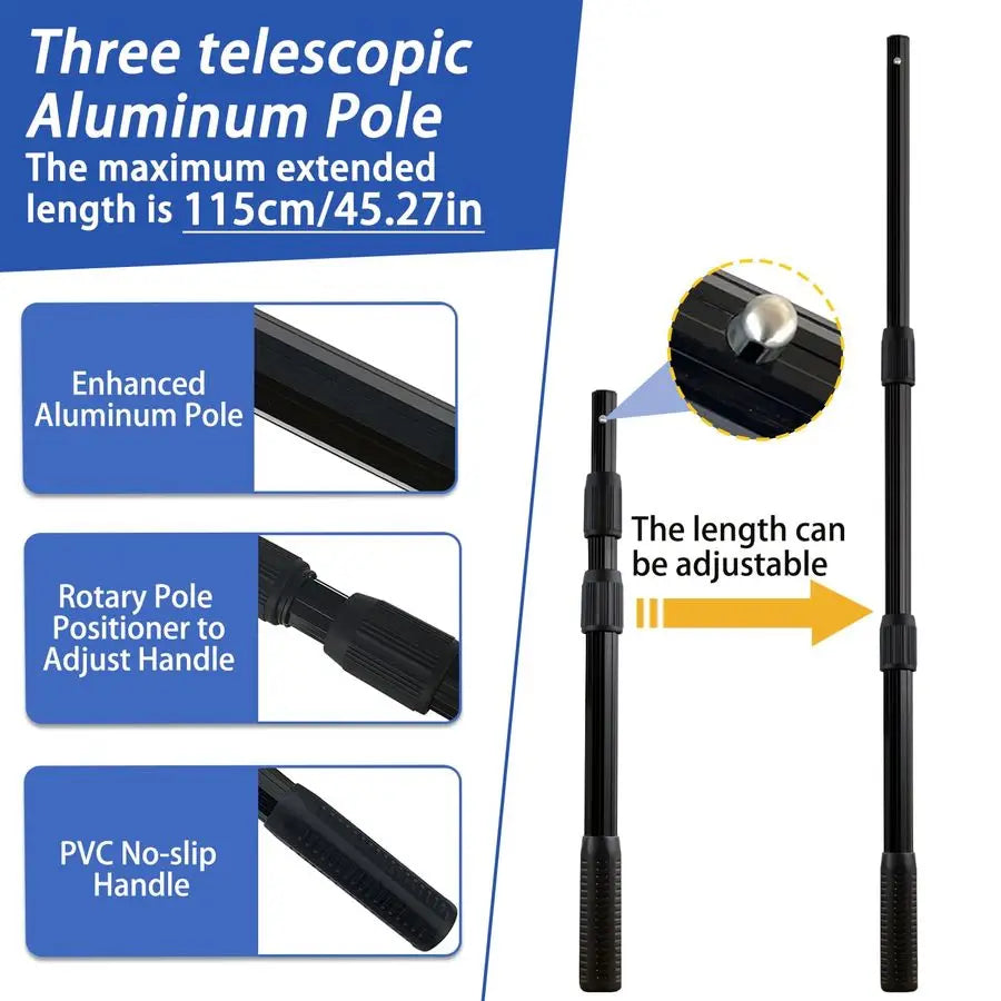 Metal Lock Fishing Net Aluminum Alloy Foldable Adjustable Handle