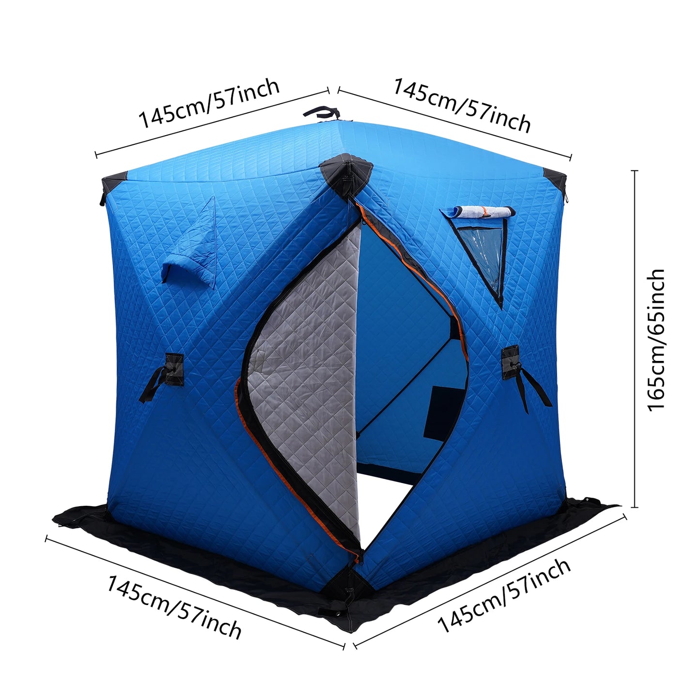 Ice Fishing Insulated Tent 1-2 Person Shelter Portable Windproof Camping Storage