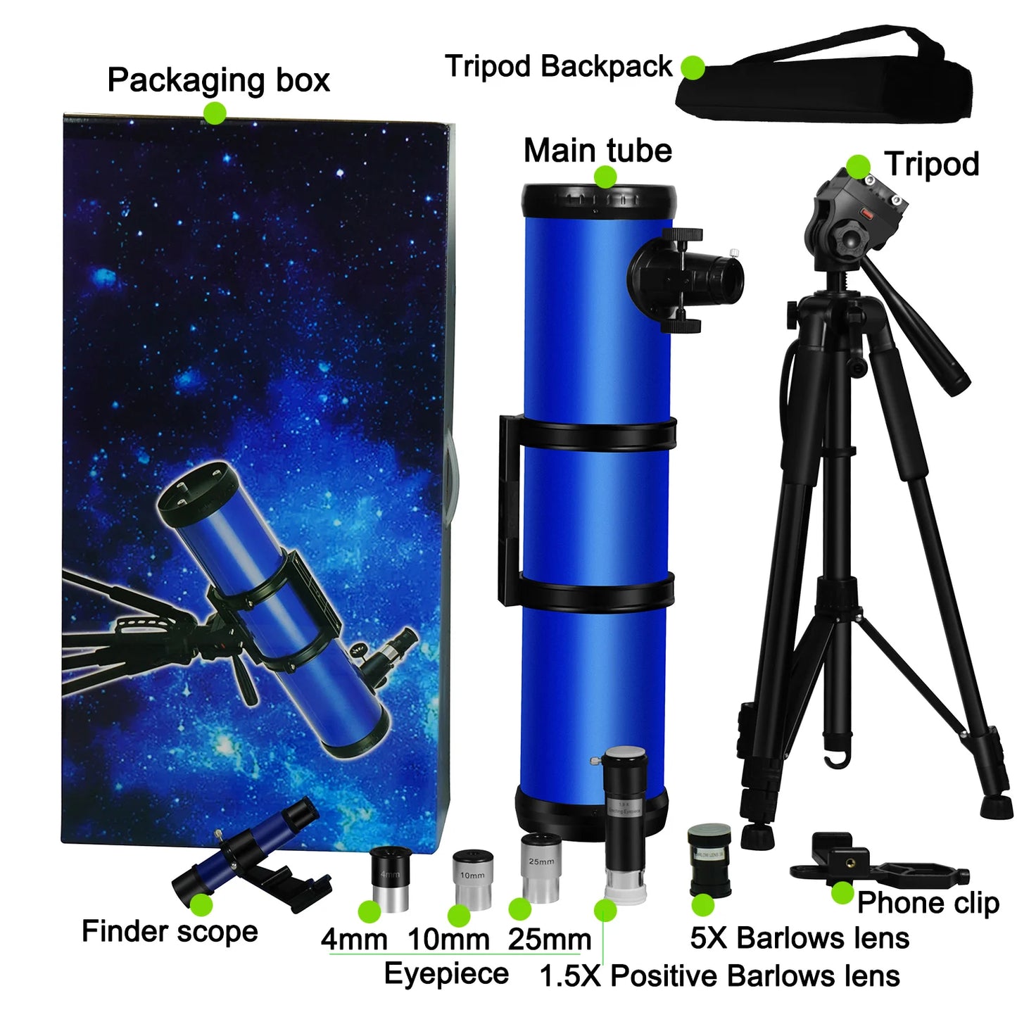 Borwolf Monocular Telescope With Achromatic Lens And Phone Holder