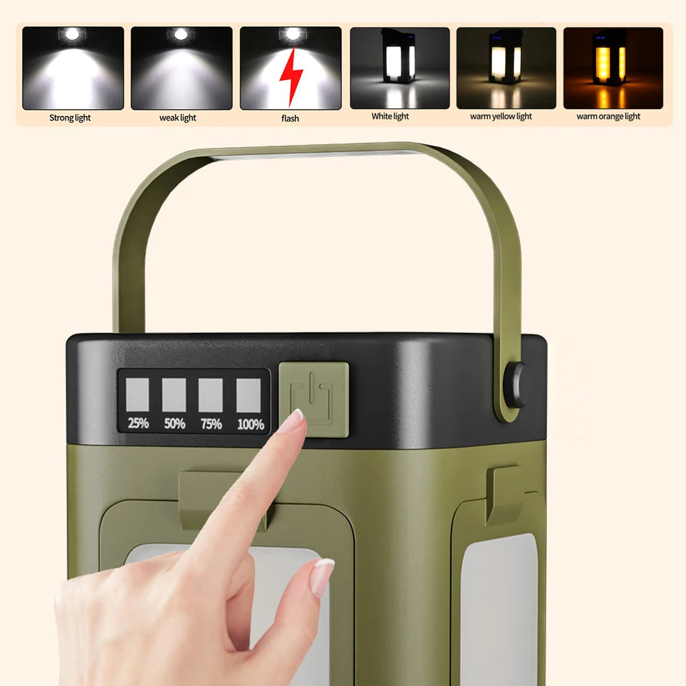 APWIKOGER Rechargeable Solar Lantern Power Bank Camping Light