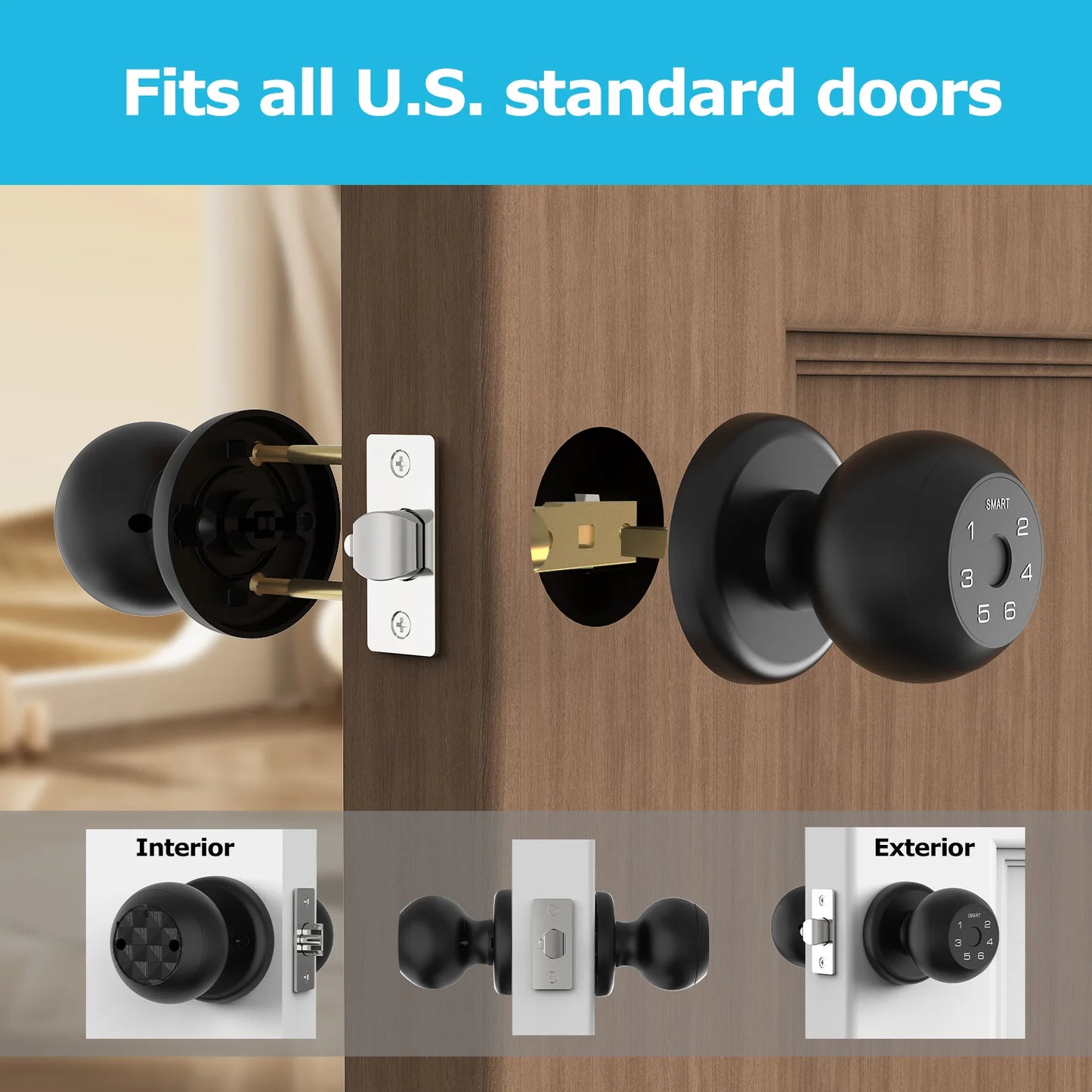 Viladepot Ball Shaped Smart Lock Fingerprint App Keypad