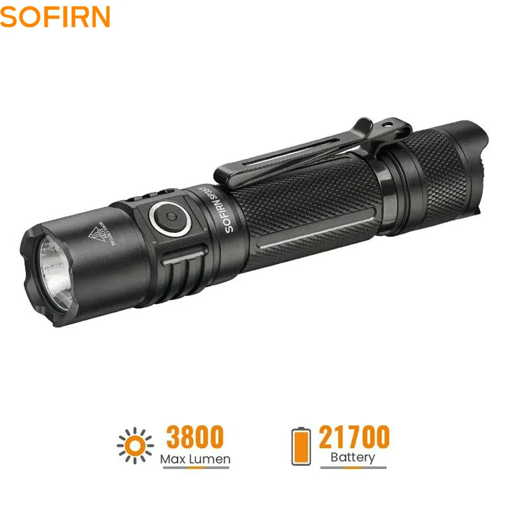 Sofirn SP35T 3800lm Tactical 21700 Flashlight USB C Rechargeable Torch