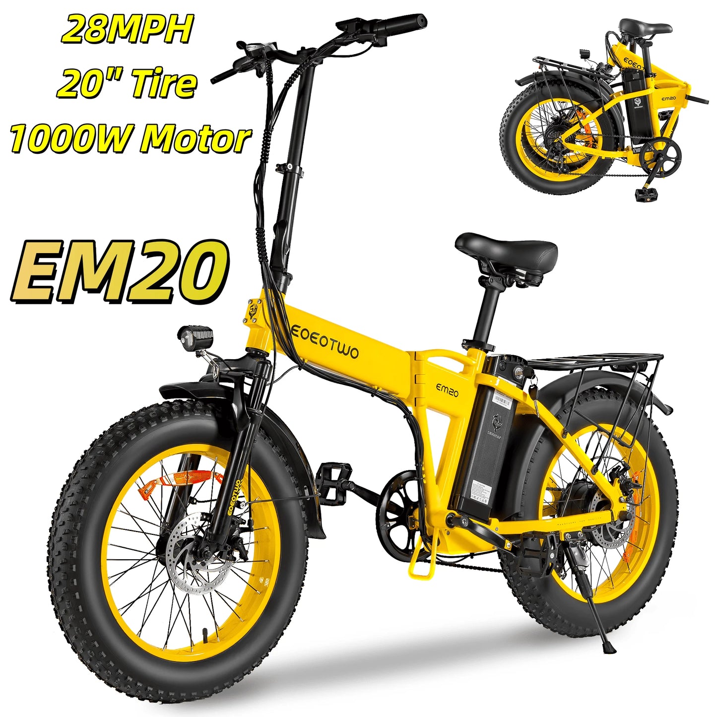 EOEOTWOC 1500W Electric Fat Tire Mountain Bike 34MPH