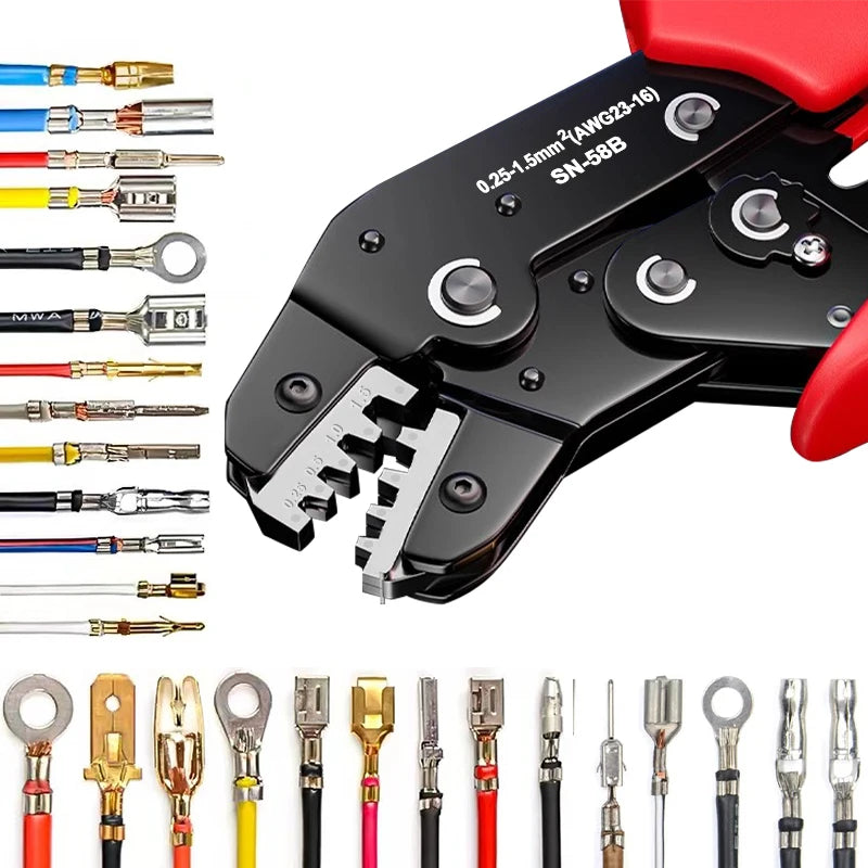 Ratcheting Crimping Tool Set for Dupont JST Open Barrel Connectors