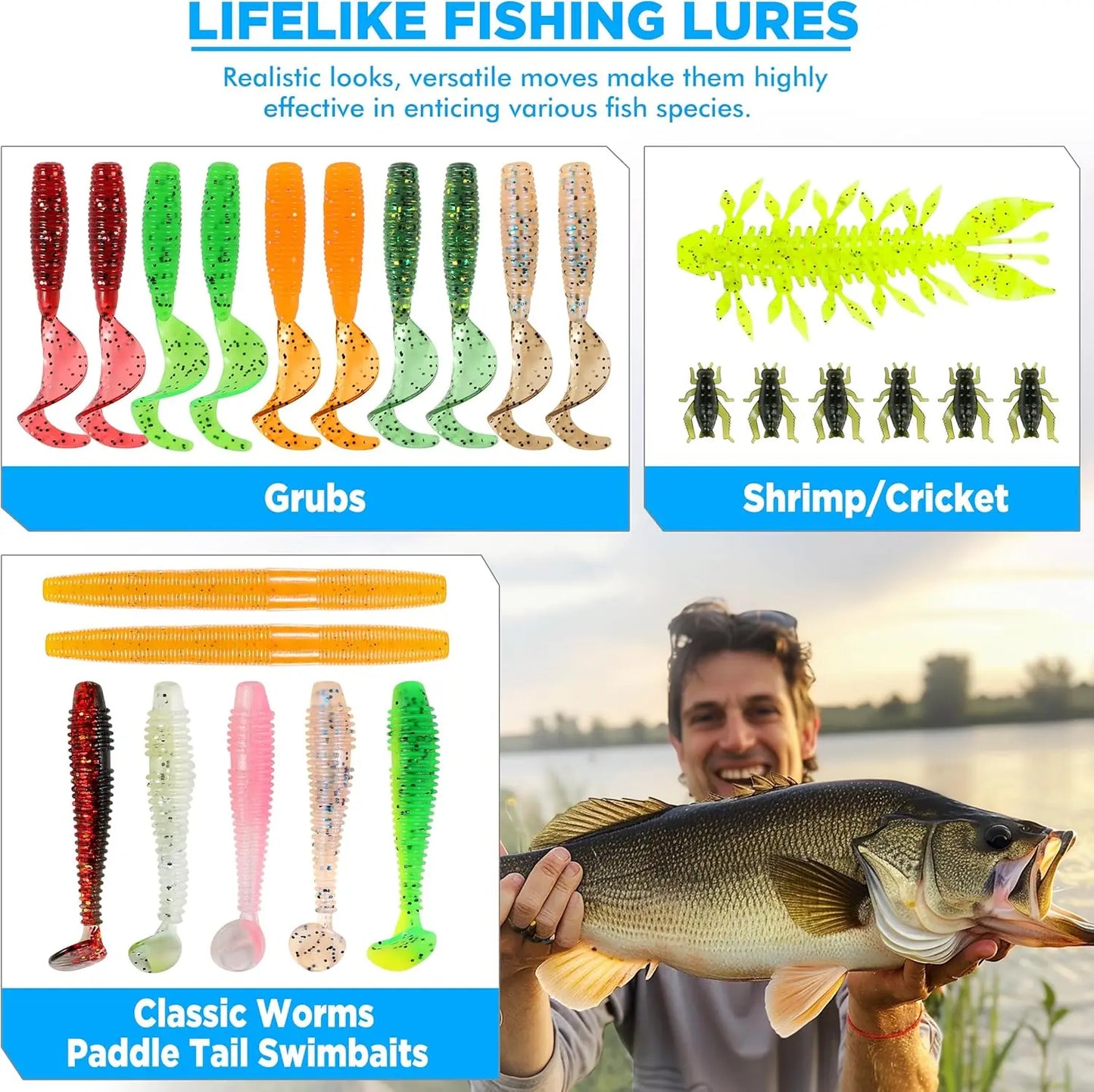 137 Piece Fishing Tackle Box With Lures And Accessories