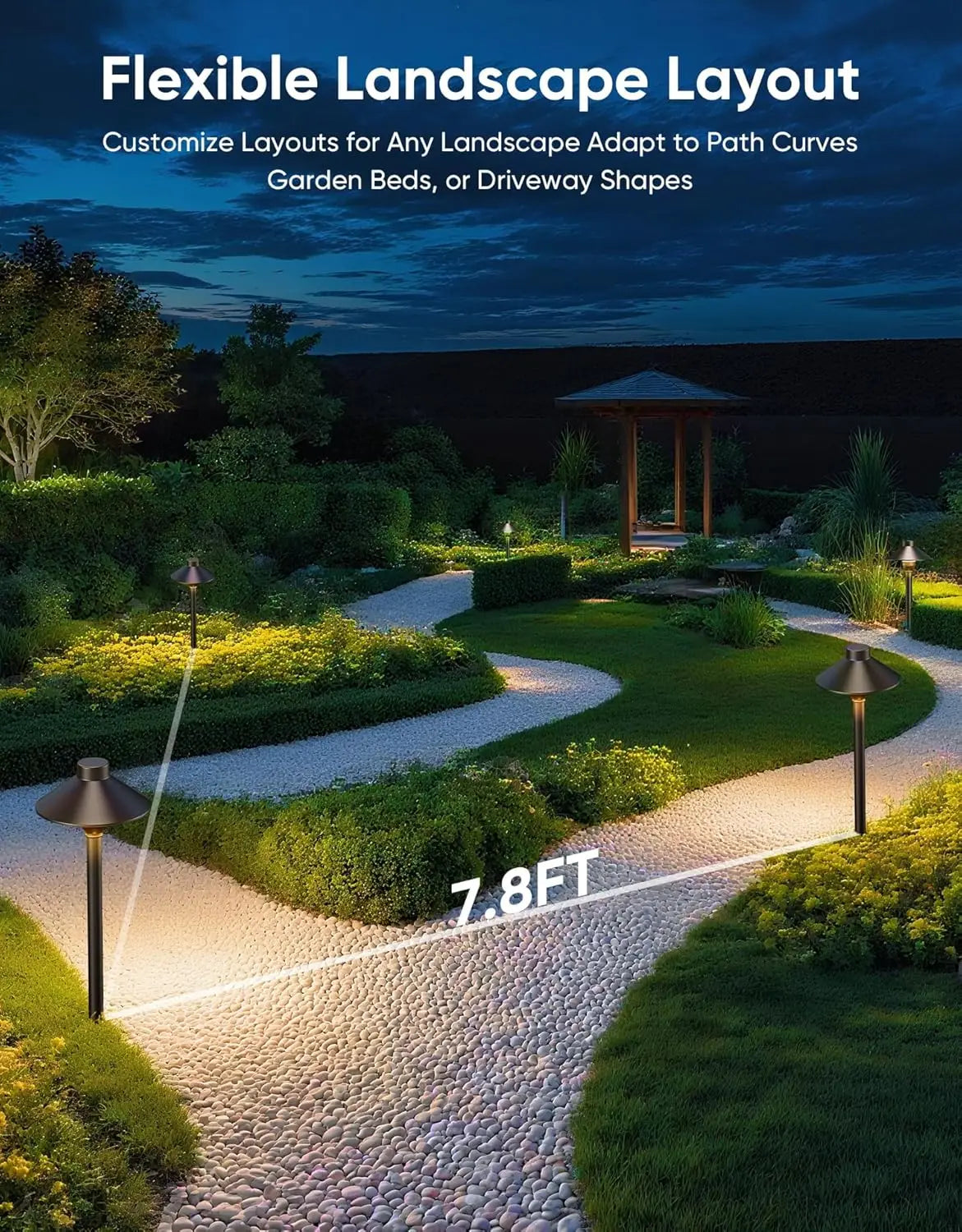 Six Pack Low Voltage Waterproof Pathway Lights Outdoor Aluminum Garden Walkway