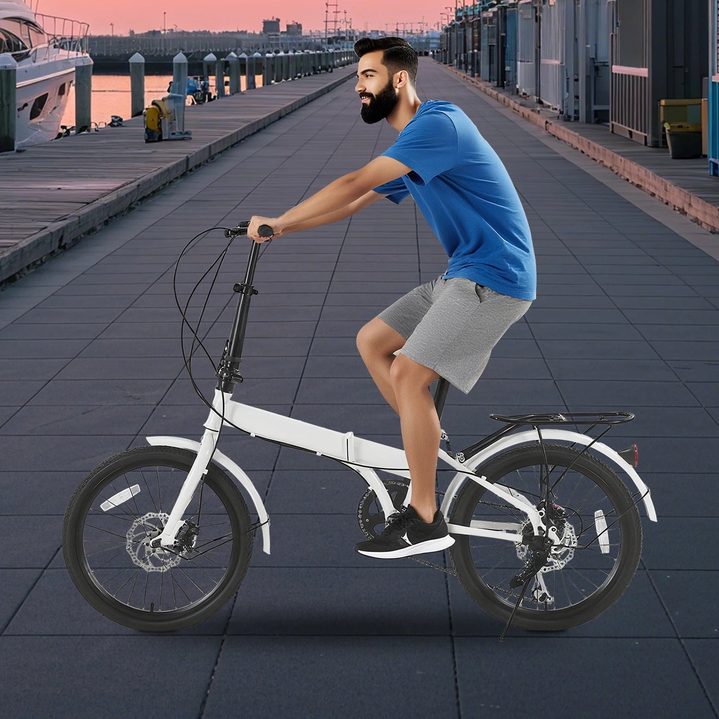 Adult Foldable Bicycle Disc Brake With 7 Speed Gears