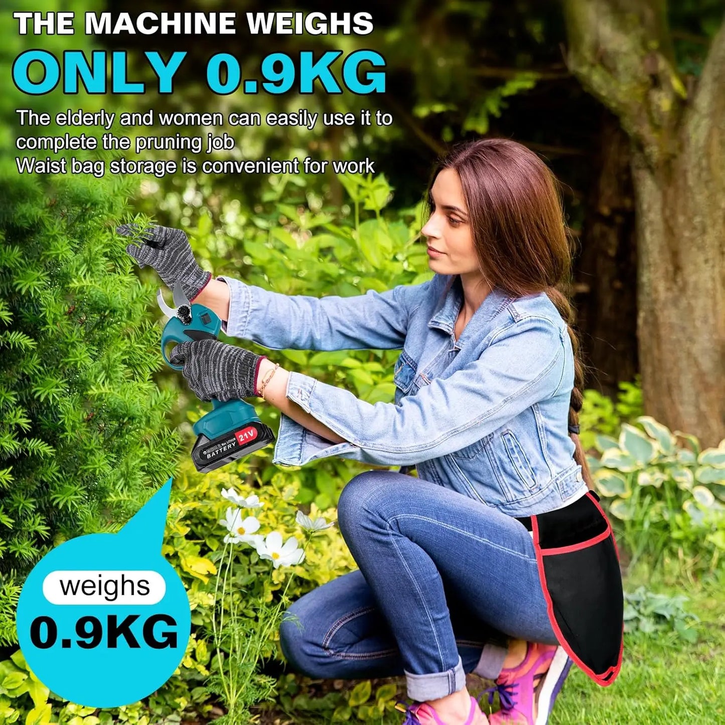 Cordless Electric Pruning Shears With LCD Display And SK5 Blade