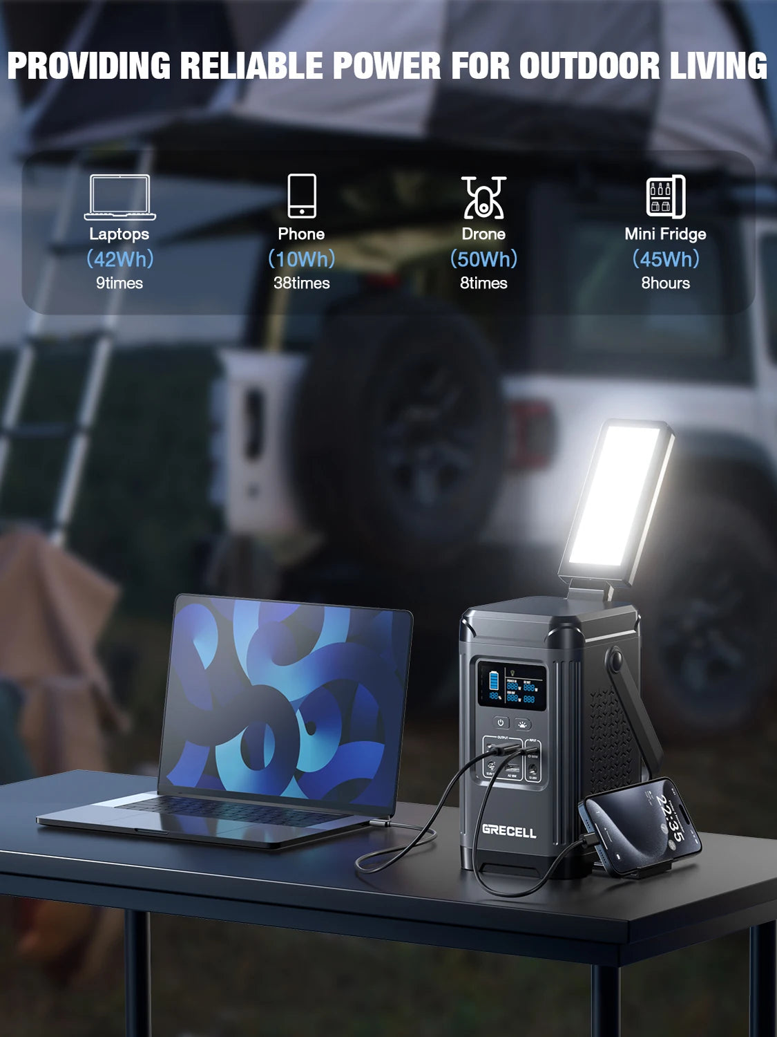 EBL GRECELL 240W Portable Power Station LiFePO4 Solar Generator