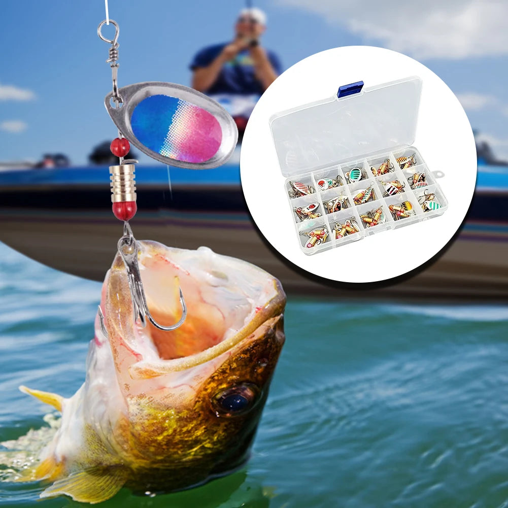 JOCESTYLE Metal Spoon Spinner Lure With Treble Hook Wobblers Artificial Bait