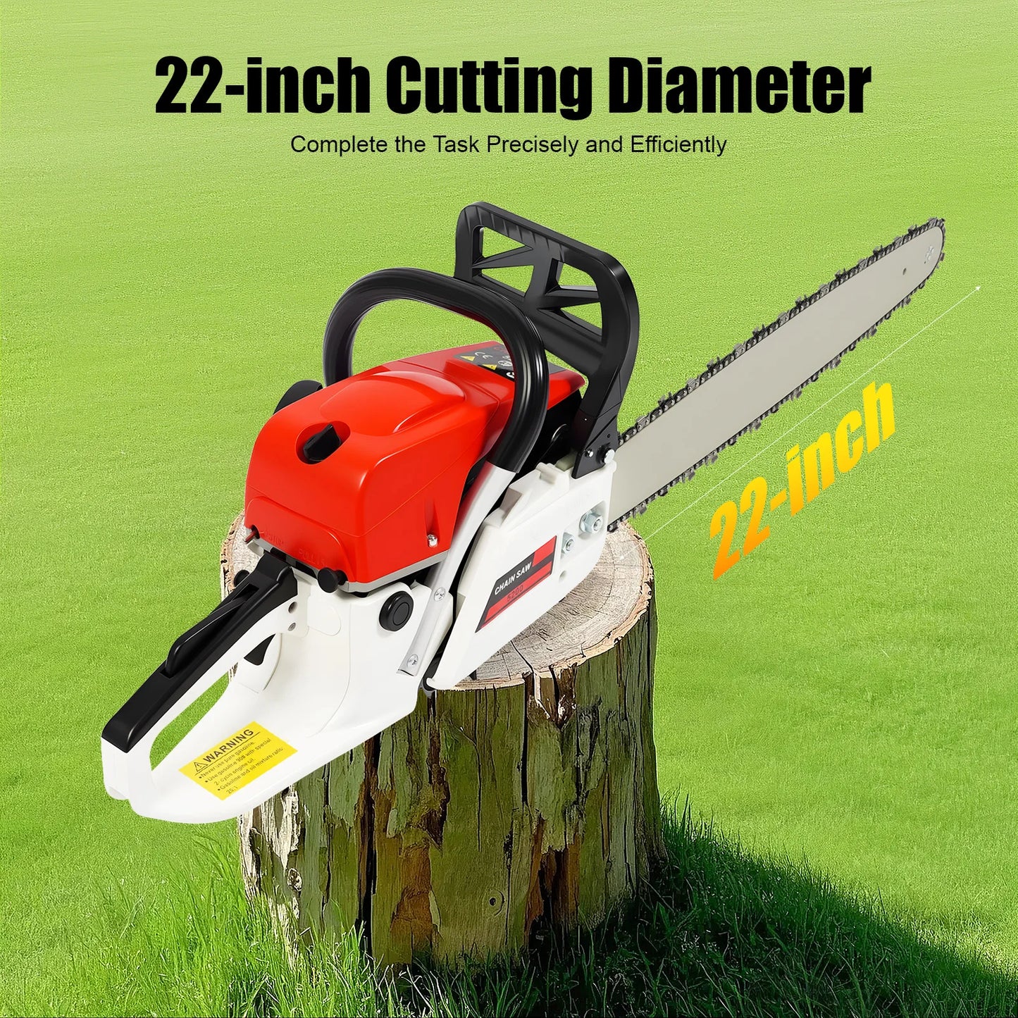Gasoline Chainsaw 52cc 2000W 2 Stroke Engine 7500 RPM