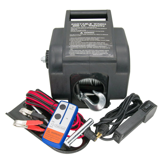 BYSSEA 12V 2000LBS Electric Winch IN OUT With Wireless Remote