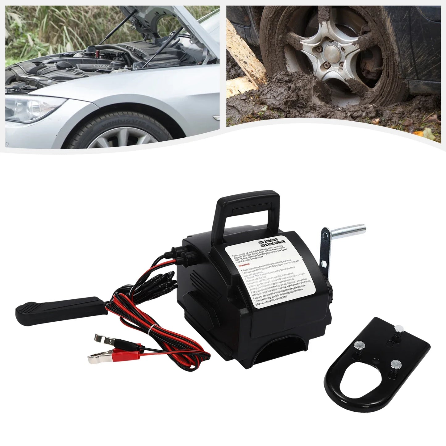 12V DC Electric Winch With Remote Control And Boat Rope