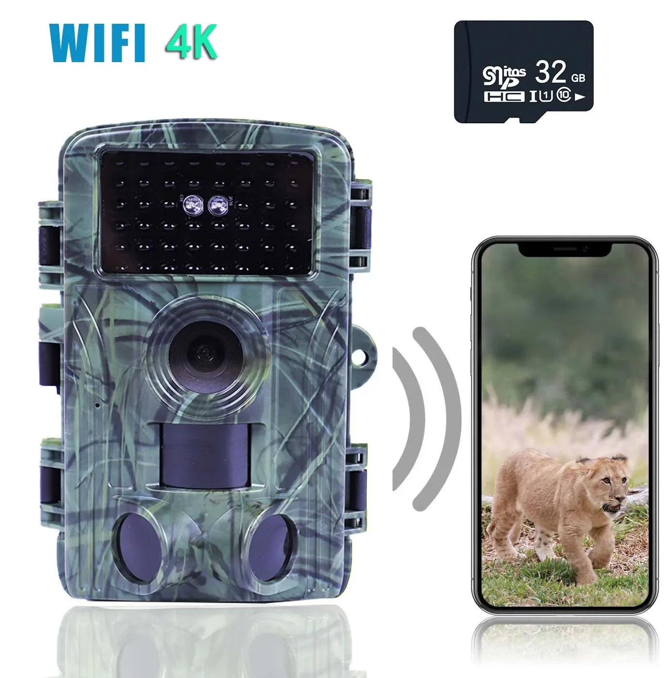 LEEDOAR Outdoor Wireless Trail Camera 4K WiFi Night Vision Hunting