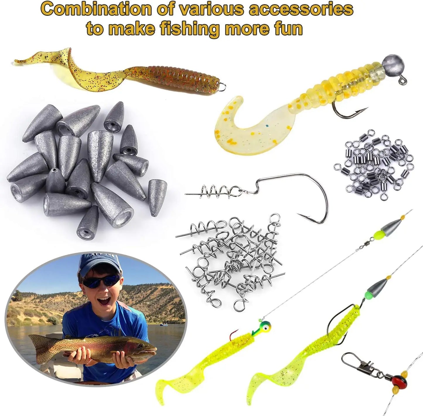 Fishing Lures And Tackle Box Kit Bass Trout Saltwater Freshwater