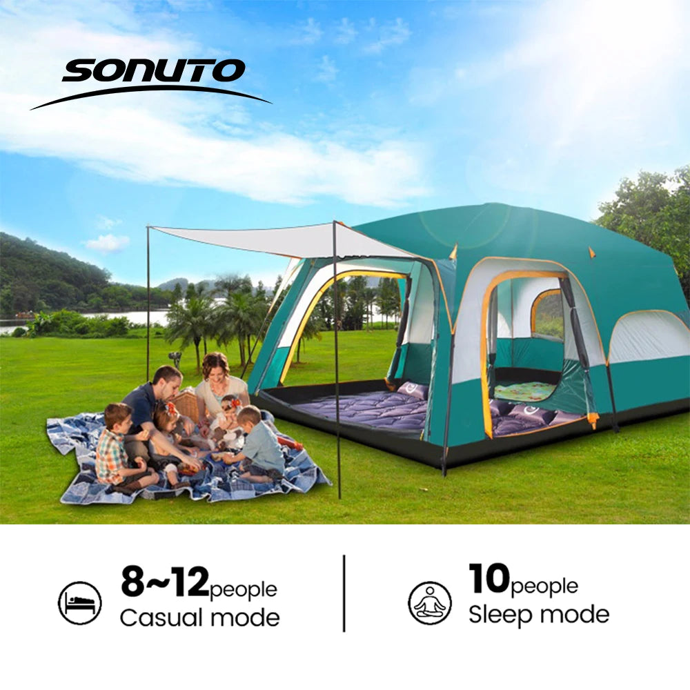 Sonuto Family Tent Instant Setup Windproof Mosquito Net Sun Protection 4 Season