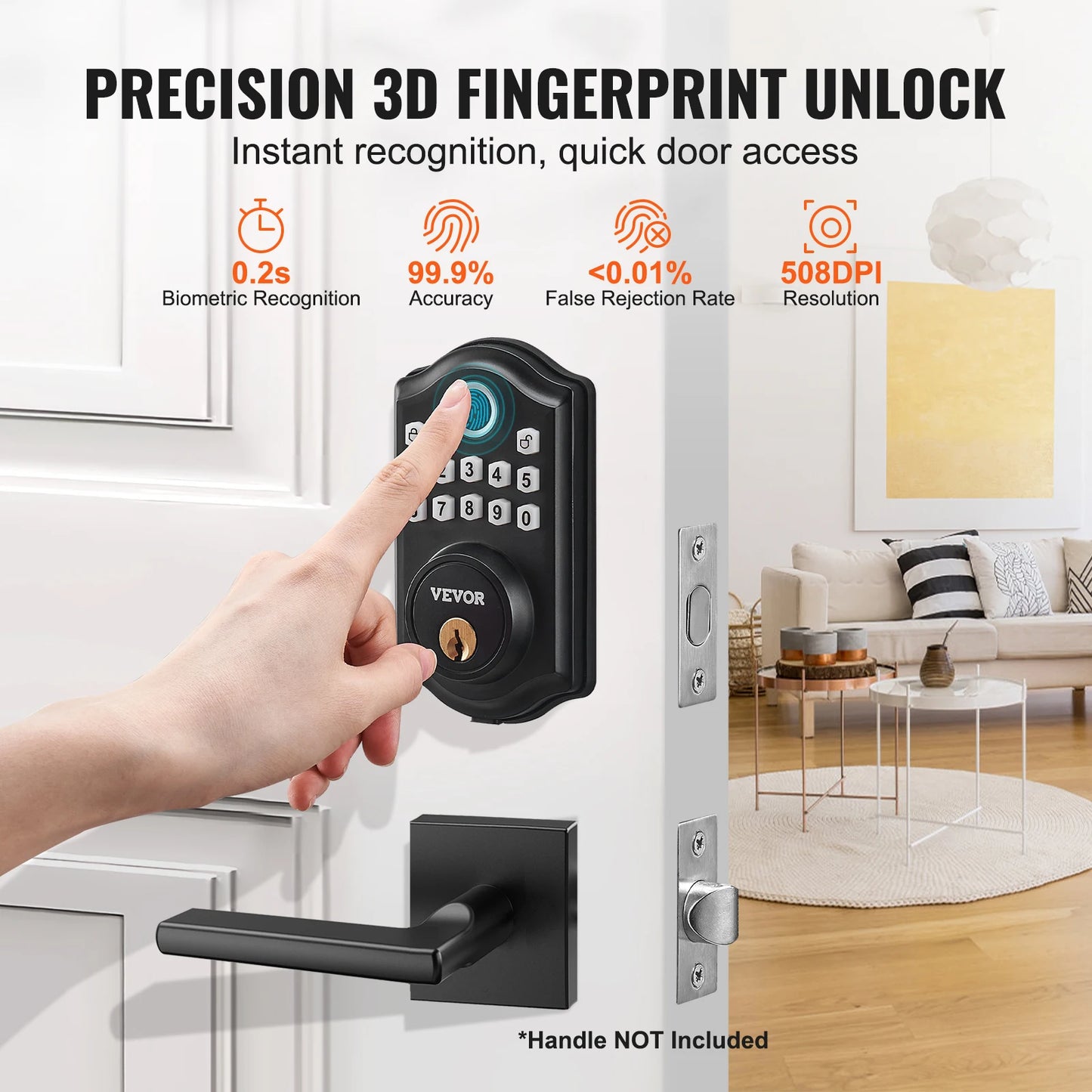 VEVOR Fingerprint Door Lock With Keyless Entry And Biometric Code
