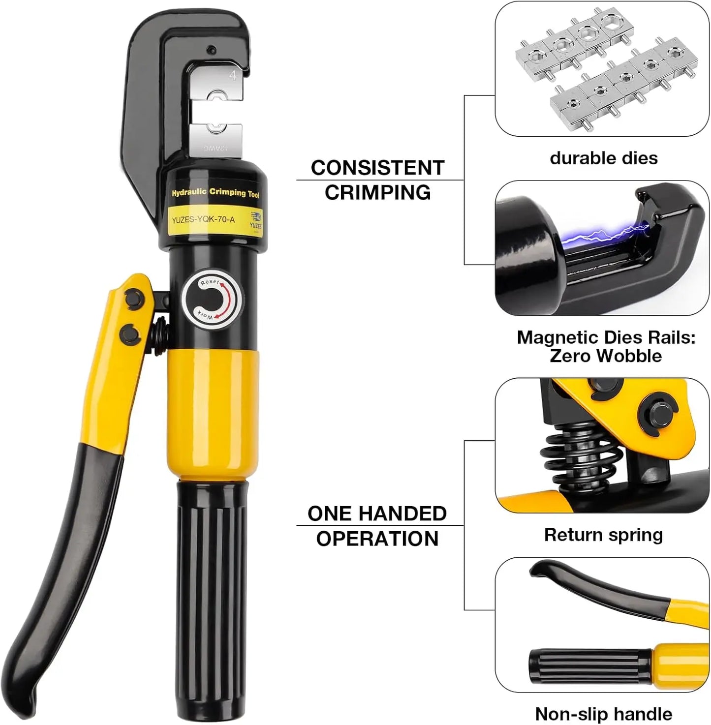 Hydraulic Crimping Tool And Cable Cutter 12 AWG To 00