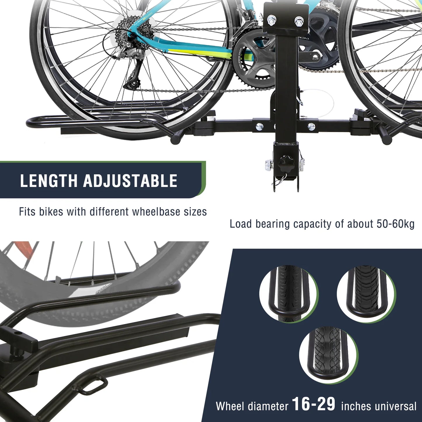 Trailer Hitch Bike Rack Anti Wobble Tilting Carrier 1.25 Receiver
