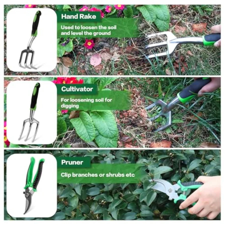 13 Piece Heavy Duty Gardening Tools Set With Ergonomic Handles