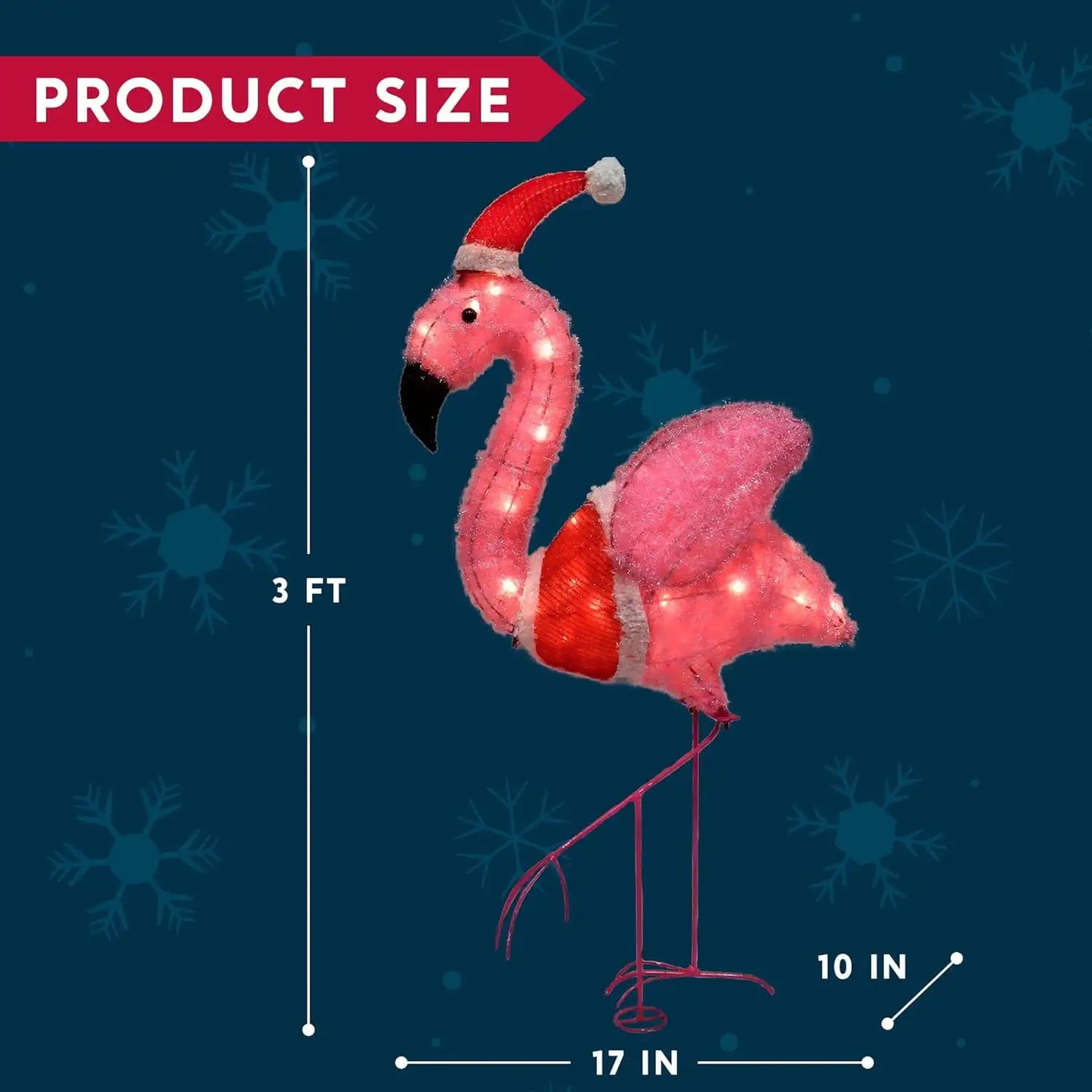 Joyfy Flamingo Yard Light With 30 LED Christmas Outdoor Decoration