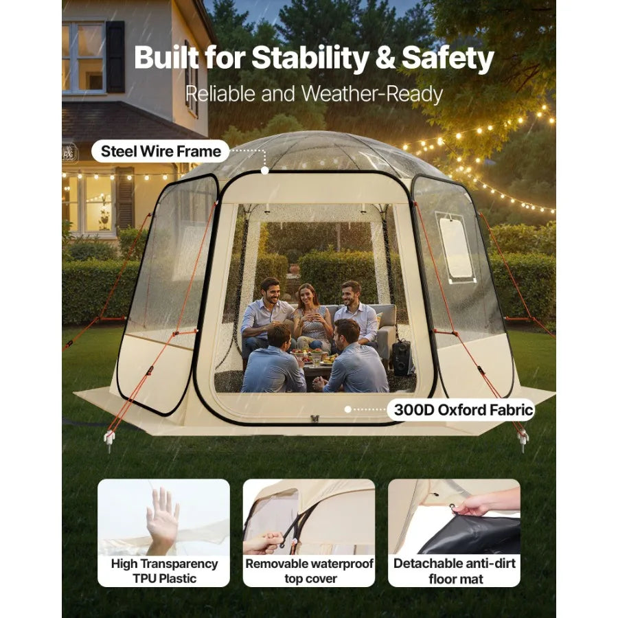 Pop Up Bubble Tent Waterproof UV Resistant Clear Camping Shelter