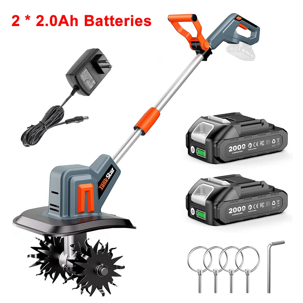 TaskStar Electric Cultivator For Makita 18V Battery Powered Tiller