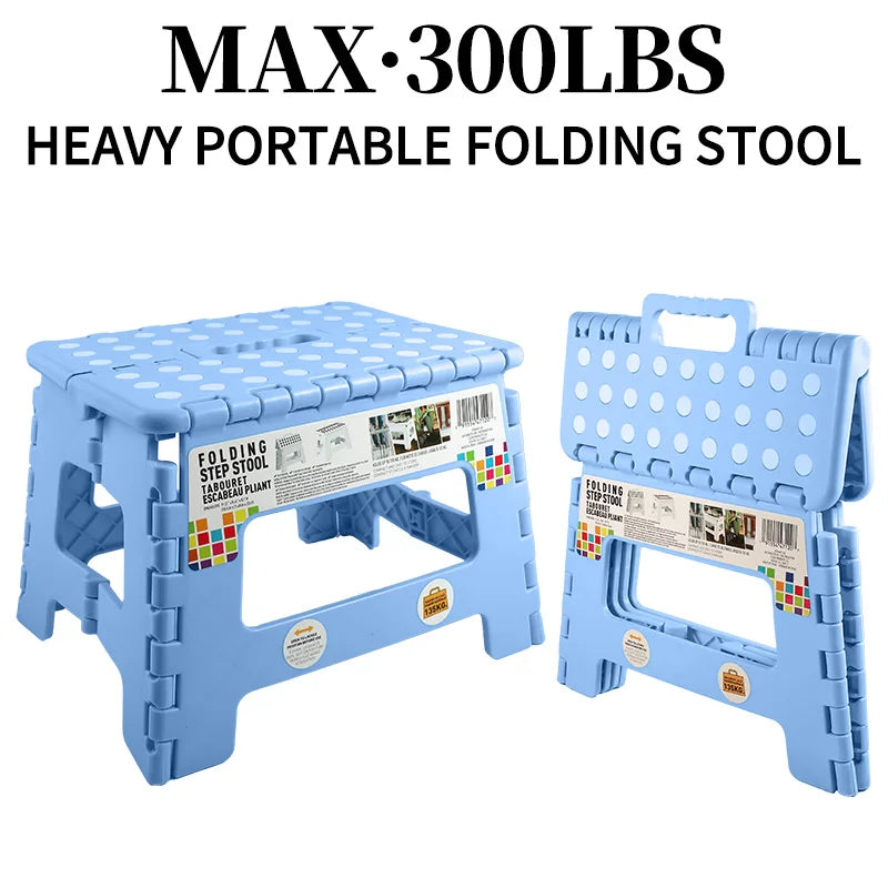 Foldable Portable Step Stool With Handle Heavy Duty Plastic