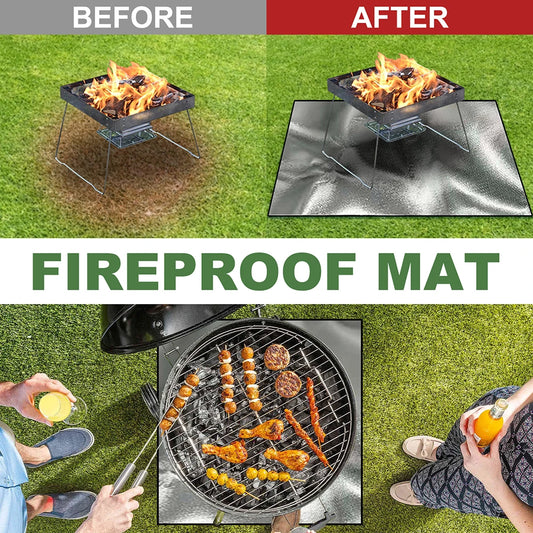 Deemount Griddle BBQ Mat Heat Resistant Fire Pit Base Pad