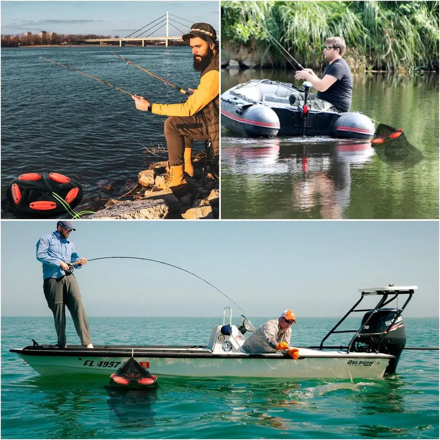 Foldable Floating Fishing Basket for Live Fish Heavy Duty