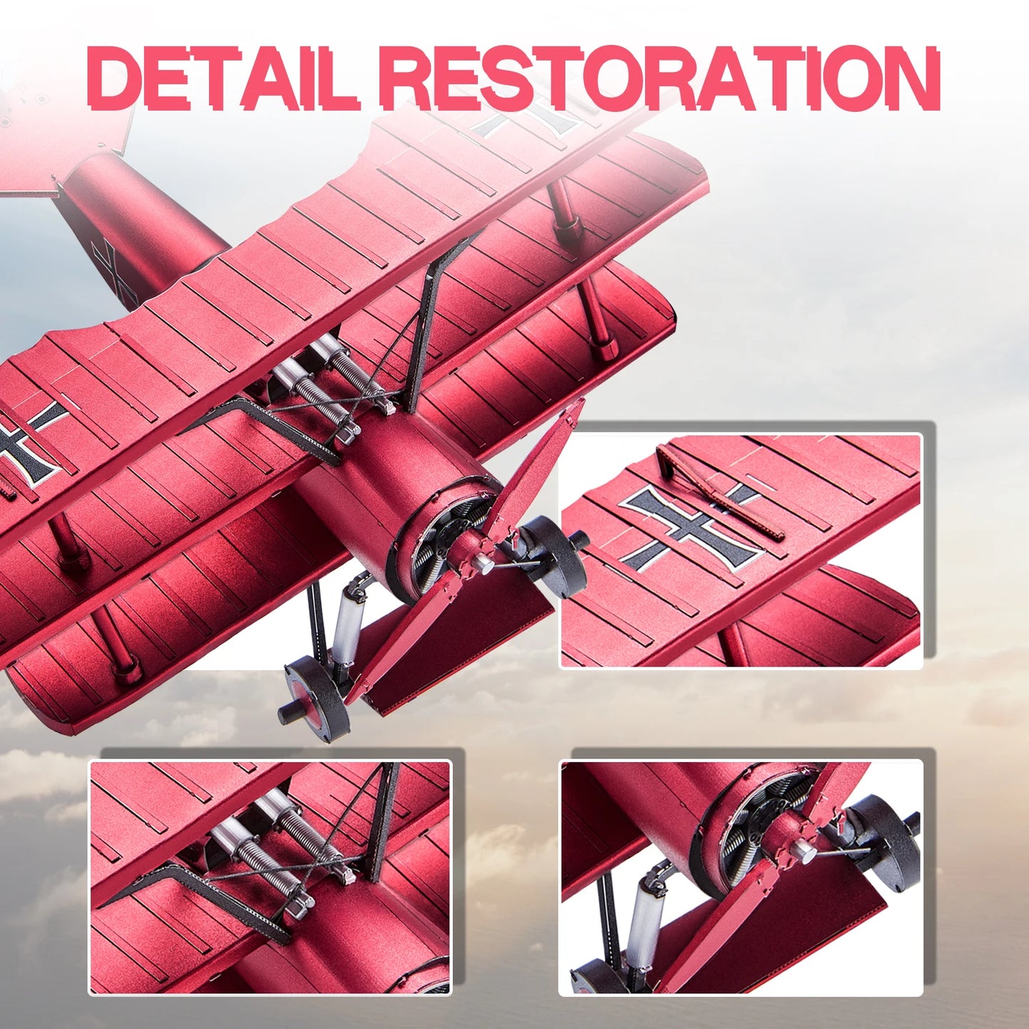 Piececool Fokker Dr1 Triplane 3D Metal Puzzle Model Kit