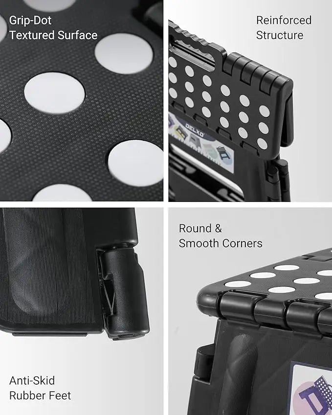 Foldable Portable Step Stool With Handle Heavy Duty Plastic
