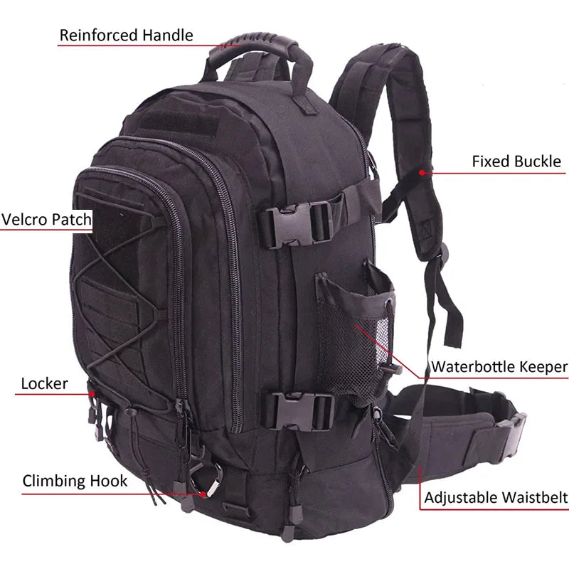 LQARMY Tactical Backpack Molle Military Rucksack Outdoor Hiking
