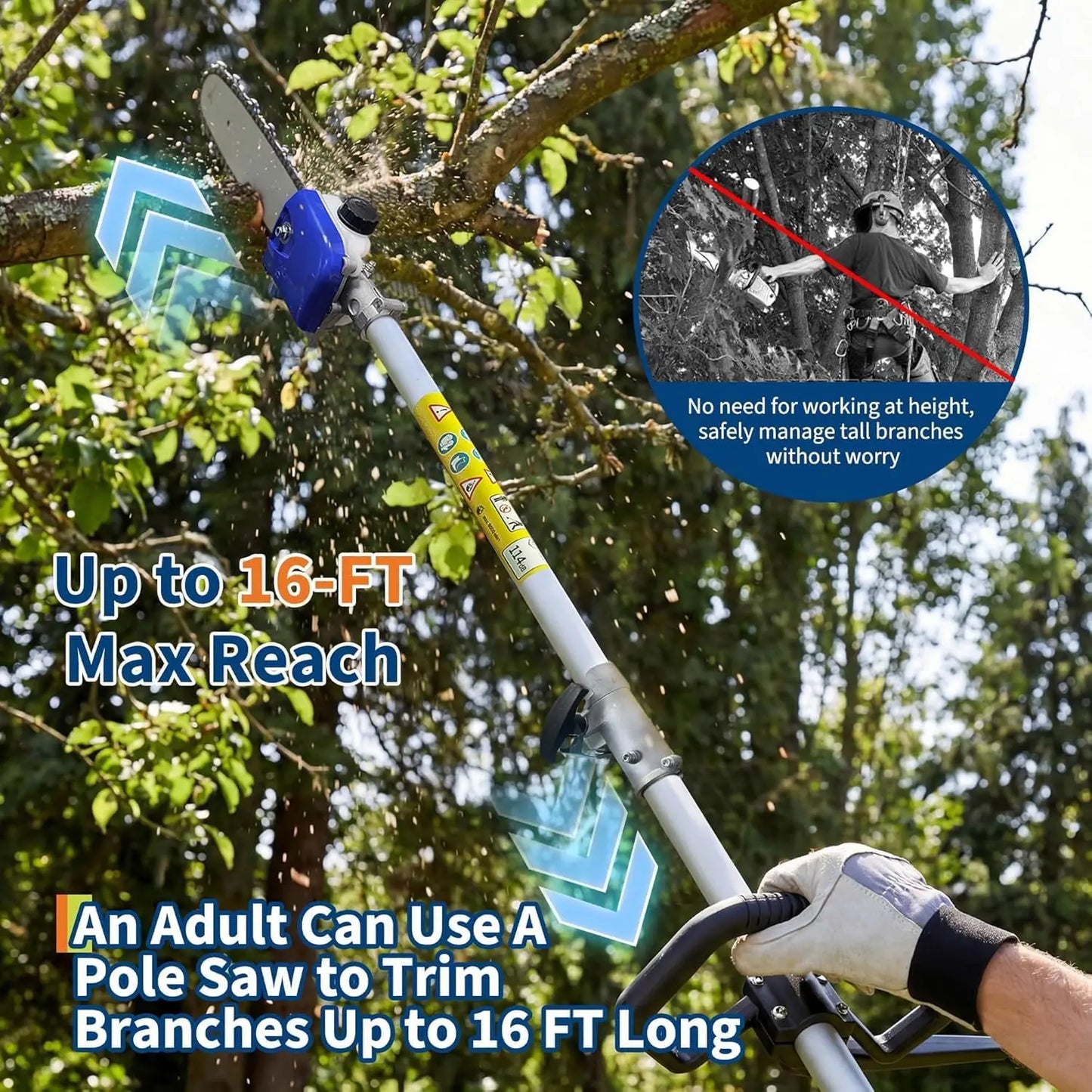 Twister.CK Gas Pole Saw 43CC 52CC 2Stroke Telescopic