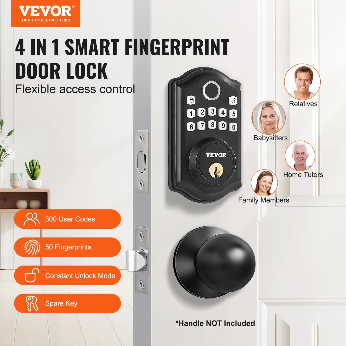 VEVOR Fingerprint Door Lock With Keyless Entry And Biometric Code