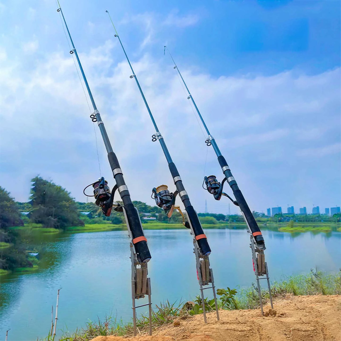 Automatic Fishing Rod Bracket Holder Stainless Steel Pole Stand