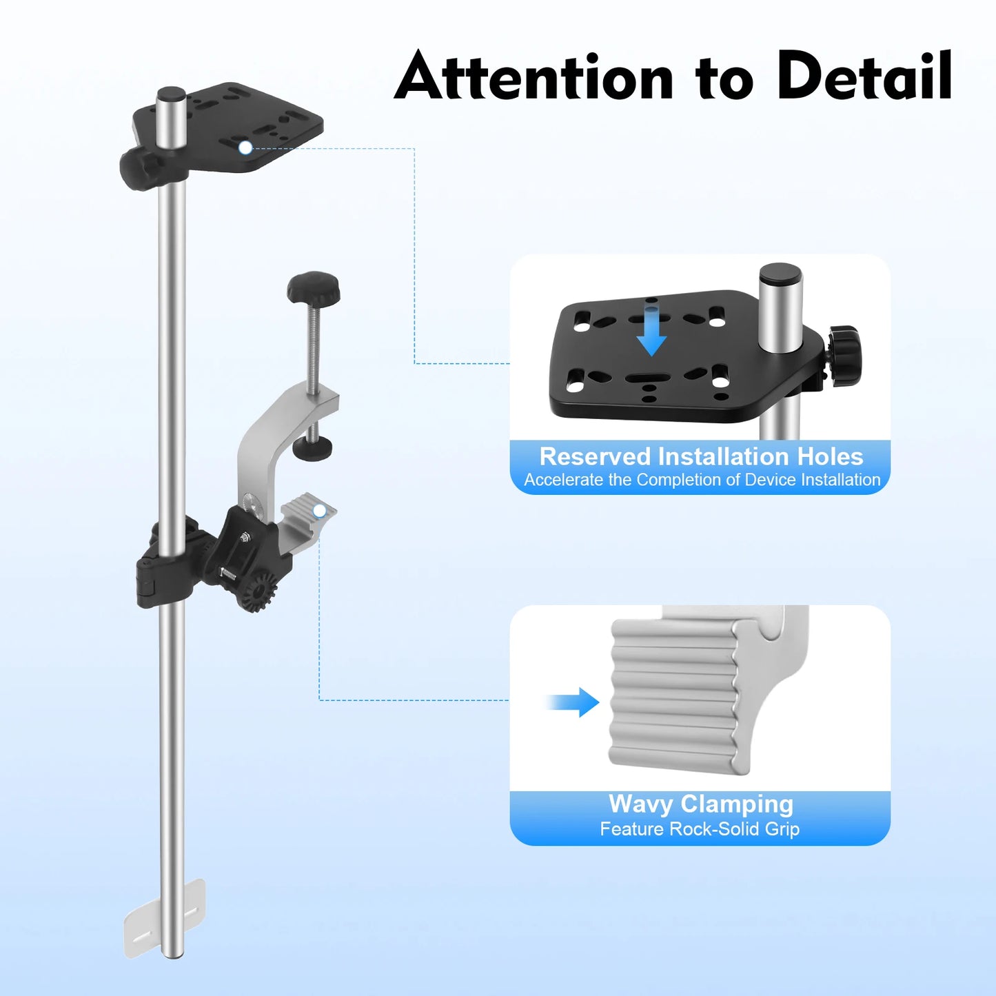 Portable Transducer Mount Universal 360 Degree Adjustable Fish Finder Mount
