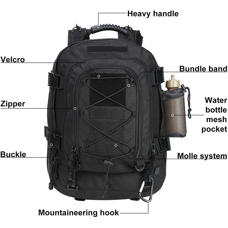 LQARMY Tactical Backpack Molle Military Rucksack Outdoor Hiking
