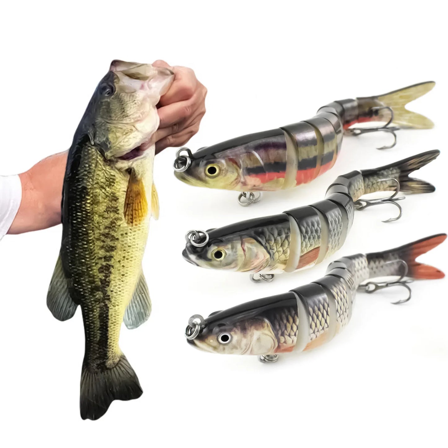 Jointed Swimbait Lure Set 3 Pieces For Bass Trout Saltwater