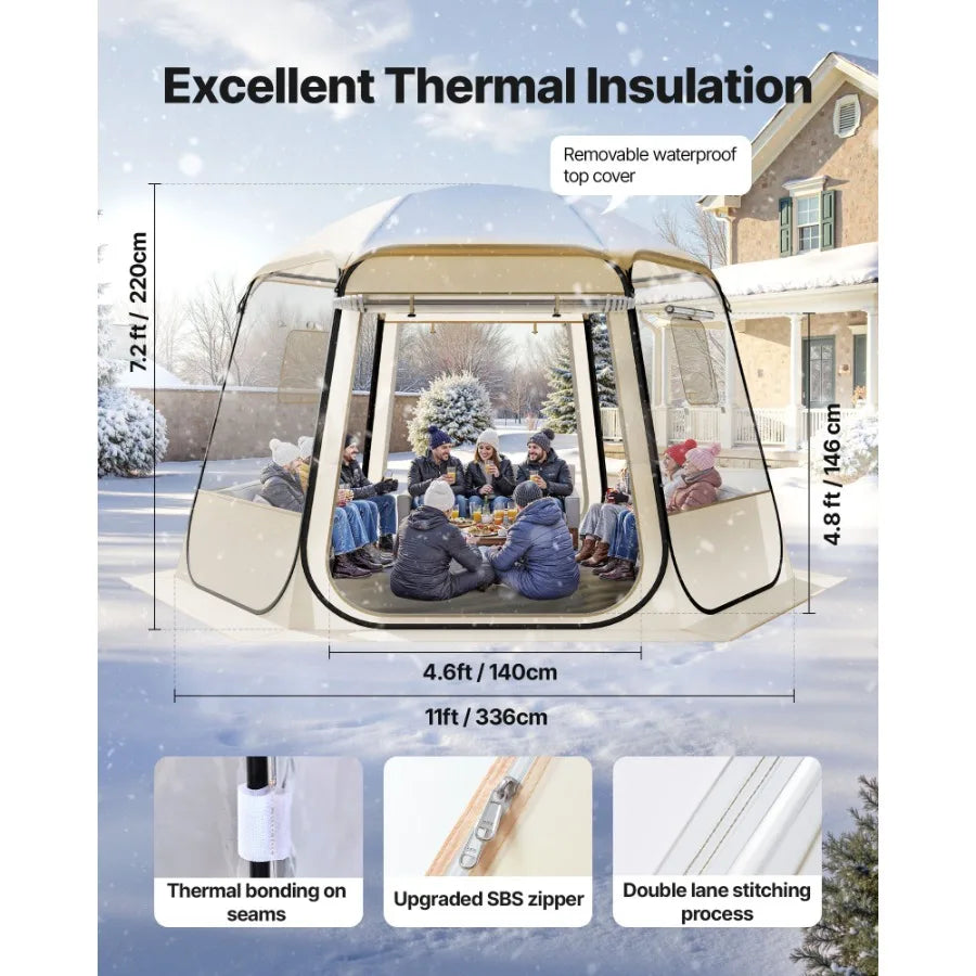 Pop Up Bubble Tent Waterproof UV Resistant Clear Camping Shelter