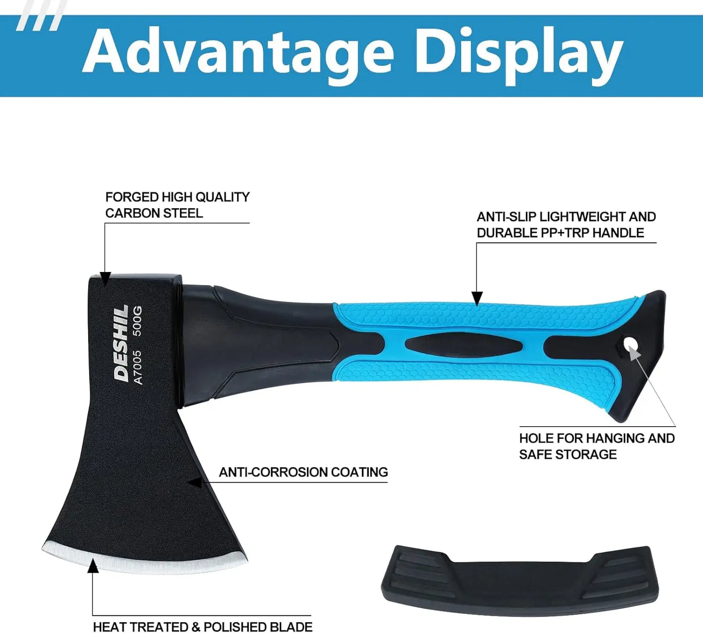 Outdoor Hatchet With Forged Carbon Steel Head And Anti Slip Fiberglass Handle