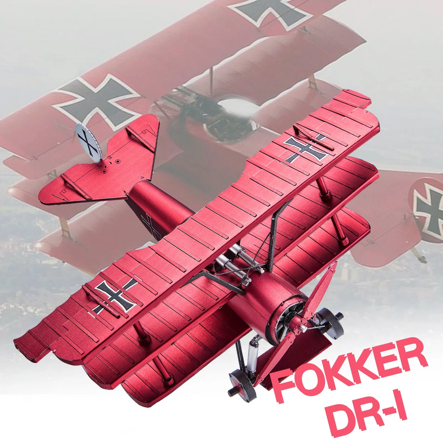 Piececool Fokker Dr1 Triplane 3D Metal Puzzle Model Kit