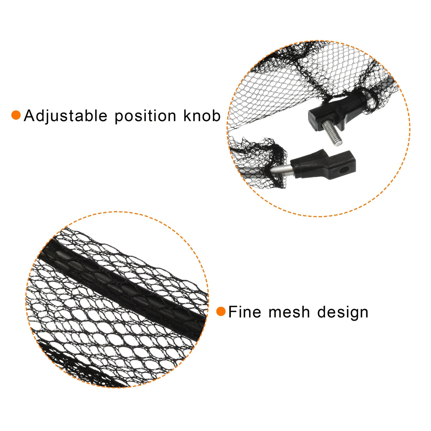 UXCELL Folding Fishing Net With Telescopic Round Aluminium Landing Pole