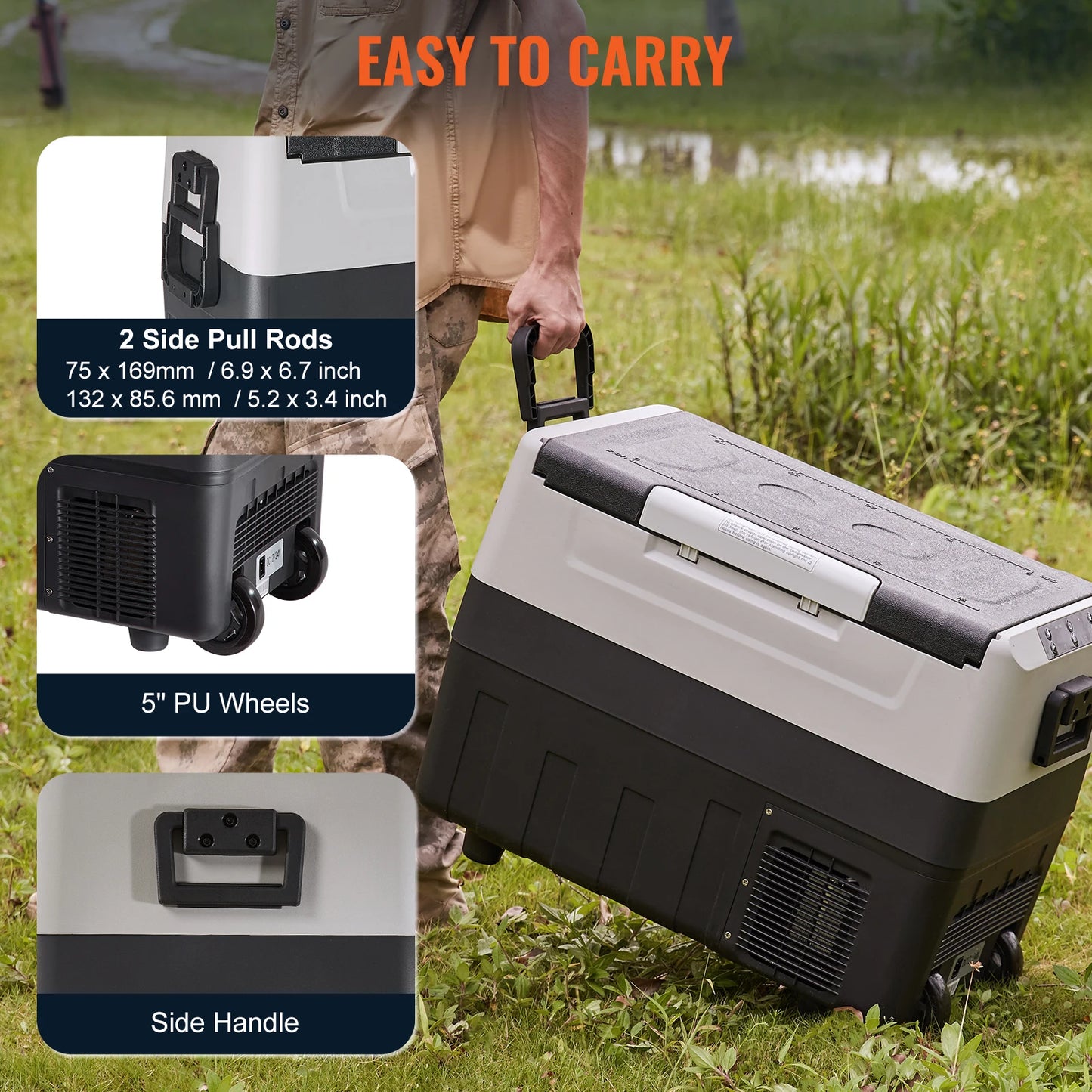 SucceBuy Portable Car Refrigerator With Wheel Compressor Freezer For Camping