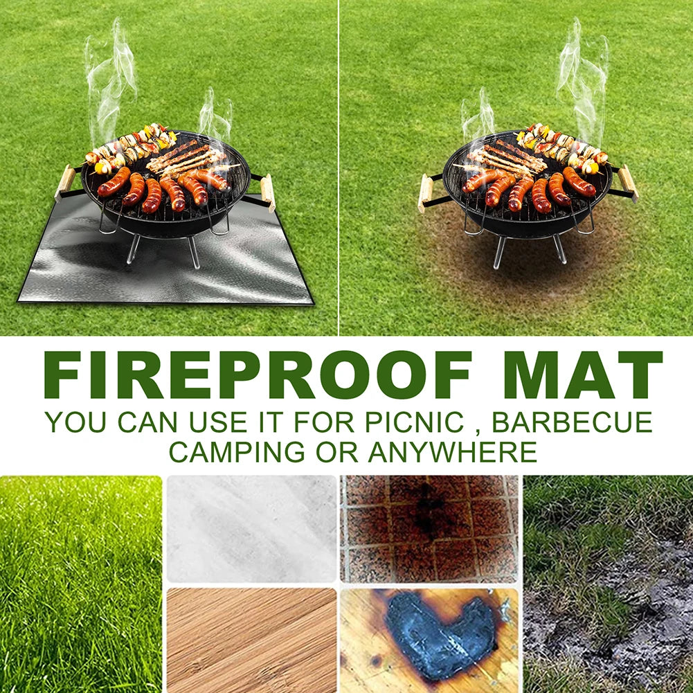 Deemount Griddle BBQ Mat Heat Resistant Fire Pit Base Pad