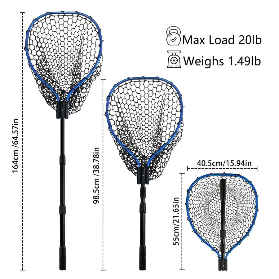 Metal Lock Fishing Net Aluminum Alloy Foldable Adjustable Handle