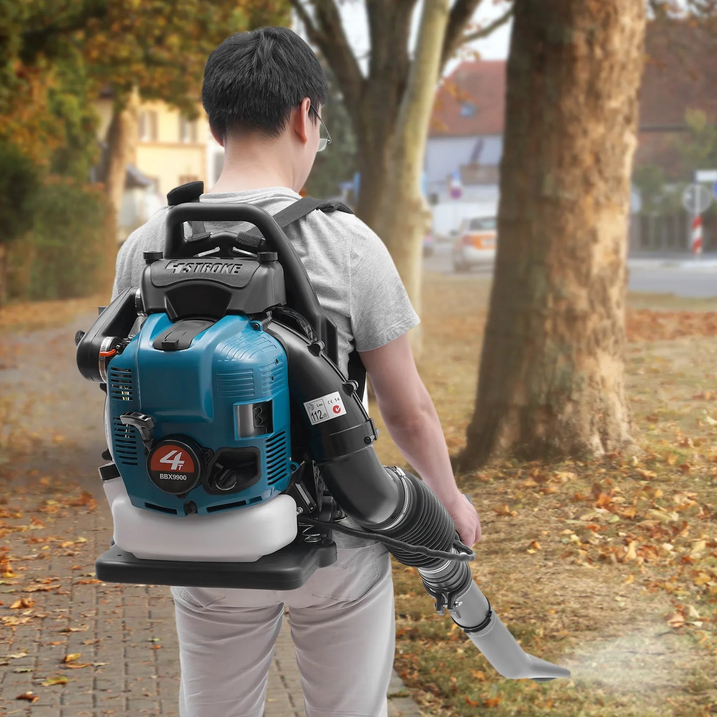 Backpack Gas Powered Leaf Blower 75.6cc With High Air Volume