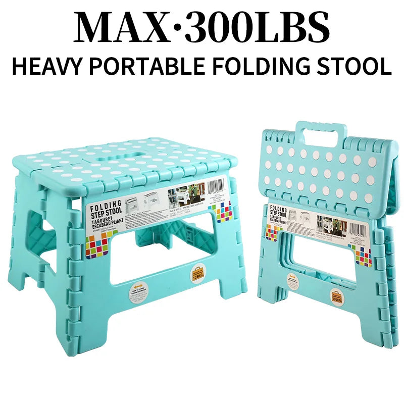 Foldable Portable Step Stool With Handle Heavy Duty Plastic