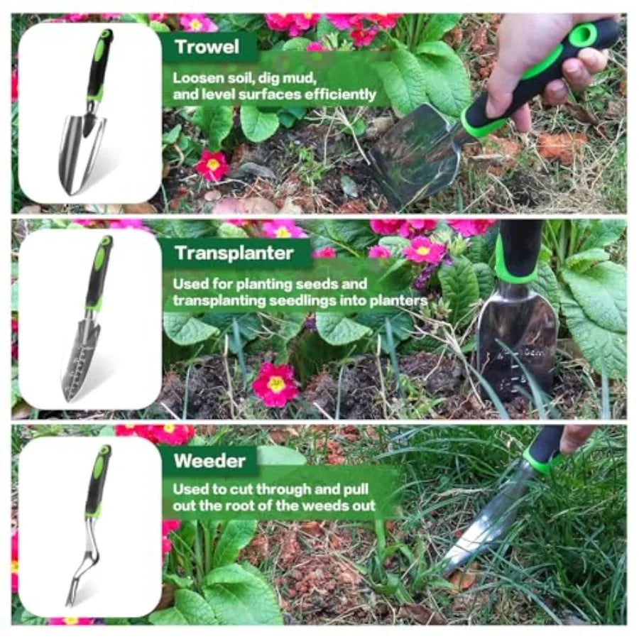 13 Piece Heavy Duty Gardening Tools Set With Ergonomic Handles