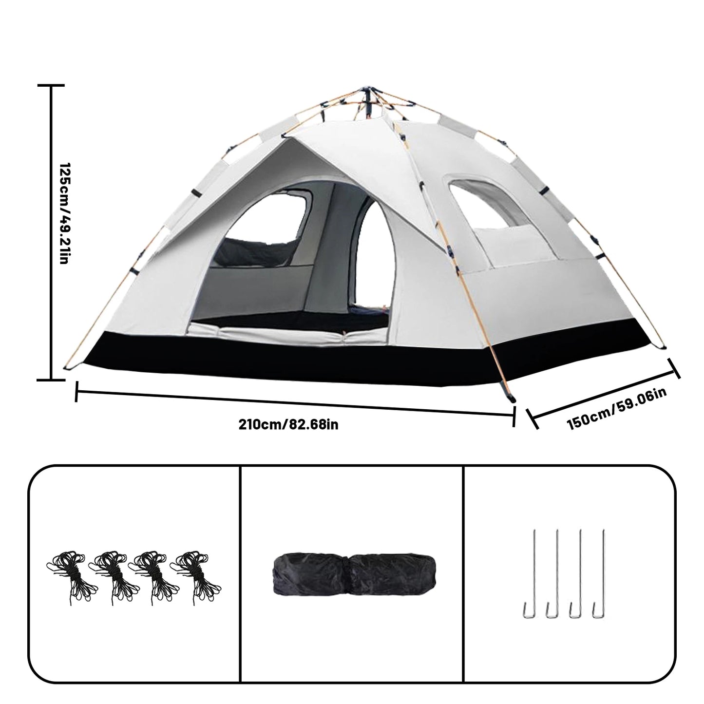 Pakicetus Quick Automatic Opening Sunshade Tent for 2 People